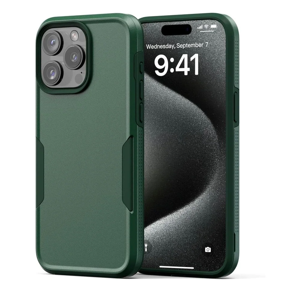 NTG iPhone 15 Pro Max Case Heavy Duty Shockproof Midnight Green 6.7 Inch Slim